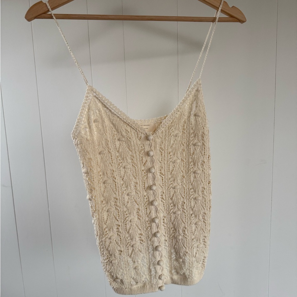 Sezane Francisco Knit Top in Cream